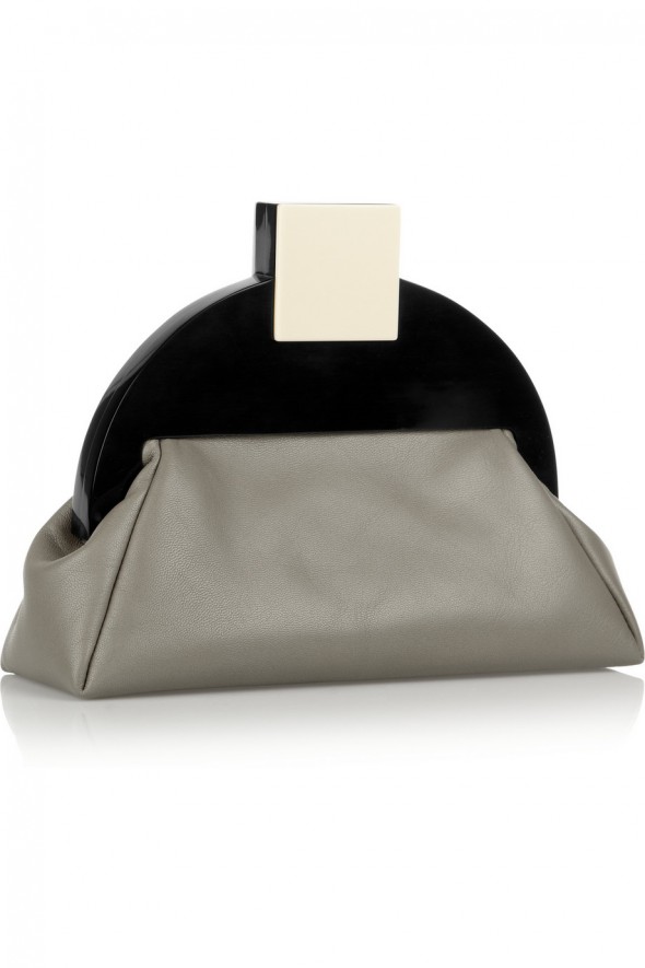 Haute Bag of the Week: MATTER MATTERS Deco clutch; leather and acrylic; side view