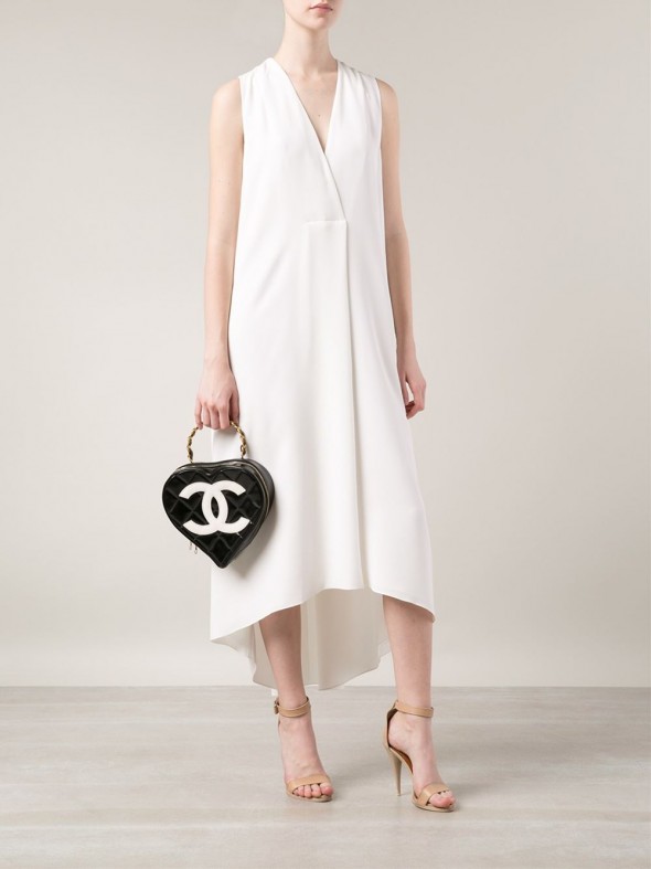 CHANEL VINTAGE Heart Shaped Tote on model