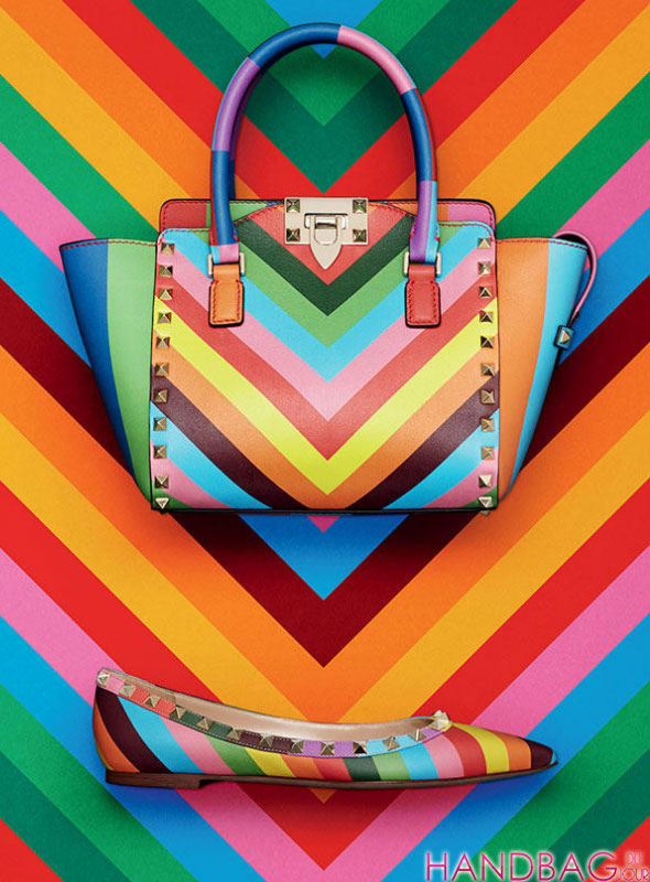 Valentino rainbow Rockstud Resort 2015 handbags and sandals
