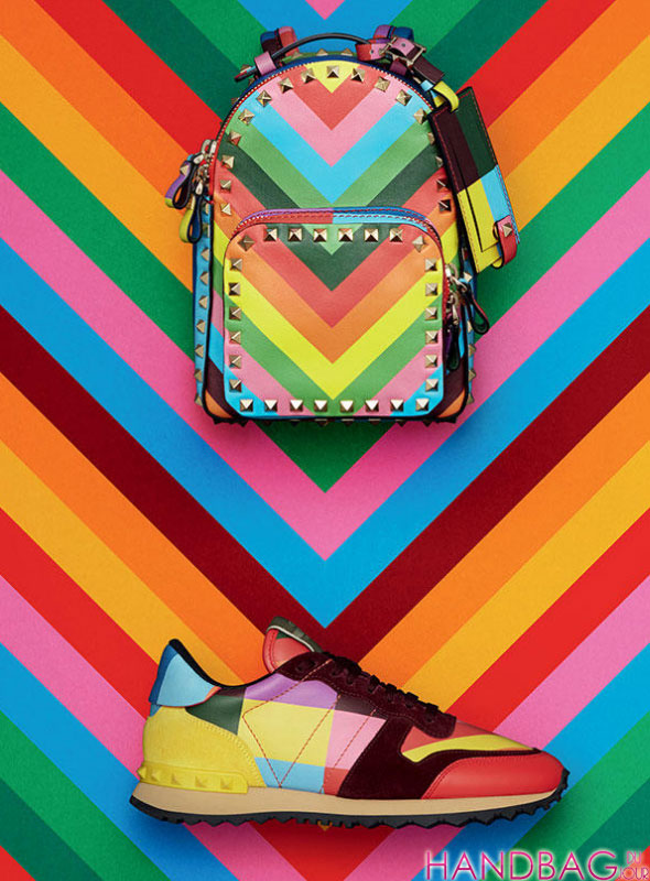 Valentino rainbow Rockstud Resort 2015 handbags and sandals