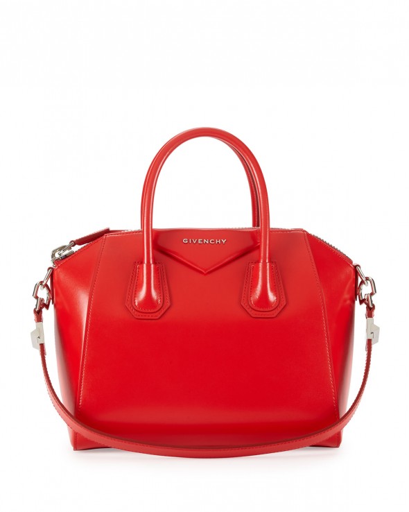 Givenchy Antigona Box Calf Satchel Bag - Red