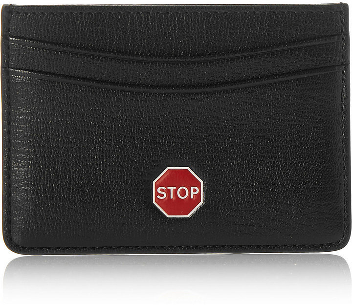 Anya Hindmarch Stop Textured-Leather Cardholder ($225)
