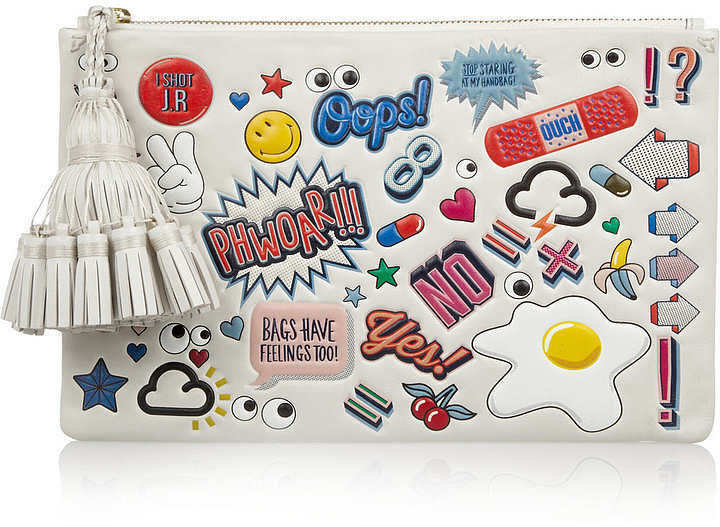 Anya Hindmarch Stickered-Up Georgiana Embossed Leather Clutch ($1,295)
