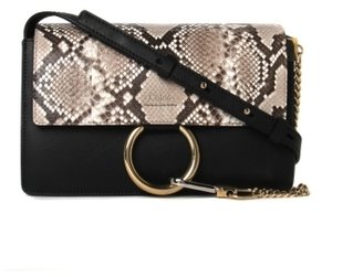 Faye Small Clutch in Python and Calfskin