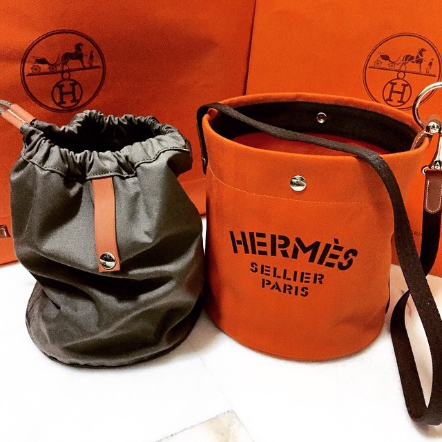 Hermes Canvas Bucket Bag