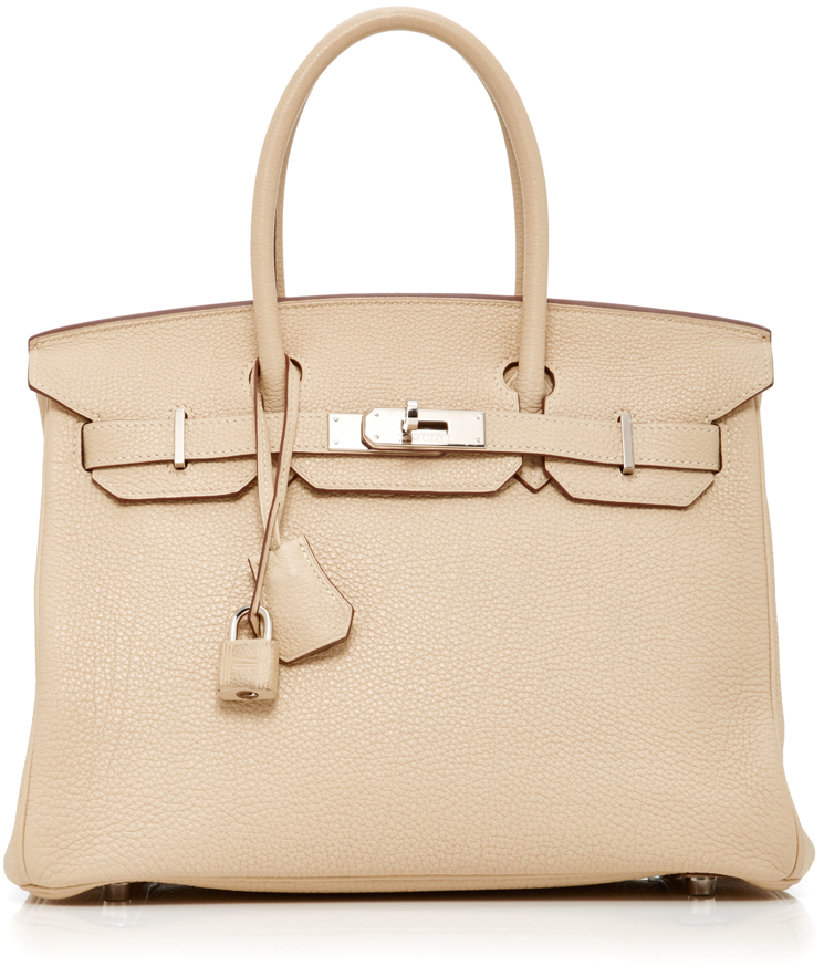 Hermes Birkin 30 Bag in Parchment Clemence Leather