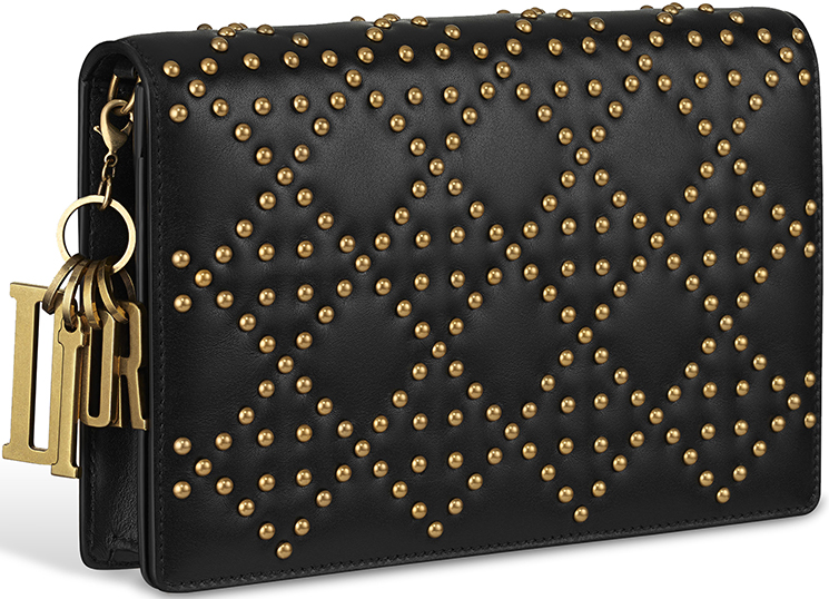 lady dior studded wallet on chain pouch