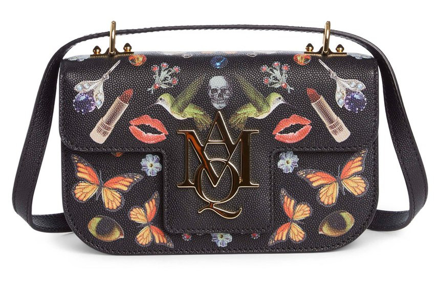 Alexander McQueen Small AMQ Obsession Calfskin Leather Shoulder Bag