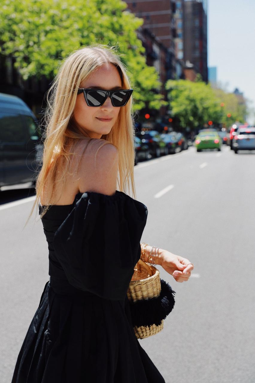 Valentino dress and Celine cat-eye sunglasses worn by Charlotte Groeneveld from Thefashionguitar