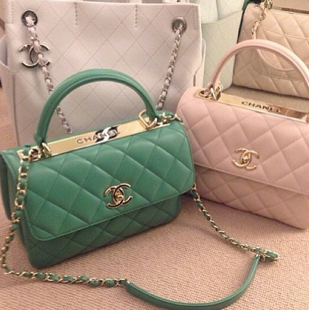 Chanel-Mint-GreenLight-Pink-Trendy-CC-Dual-Handle-Small-Flap-Bags