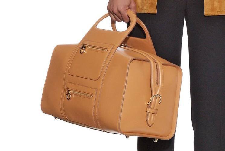 New Salvatore Ferragamo Leather Bowling Bag