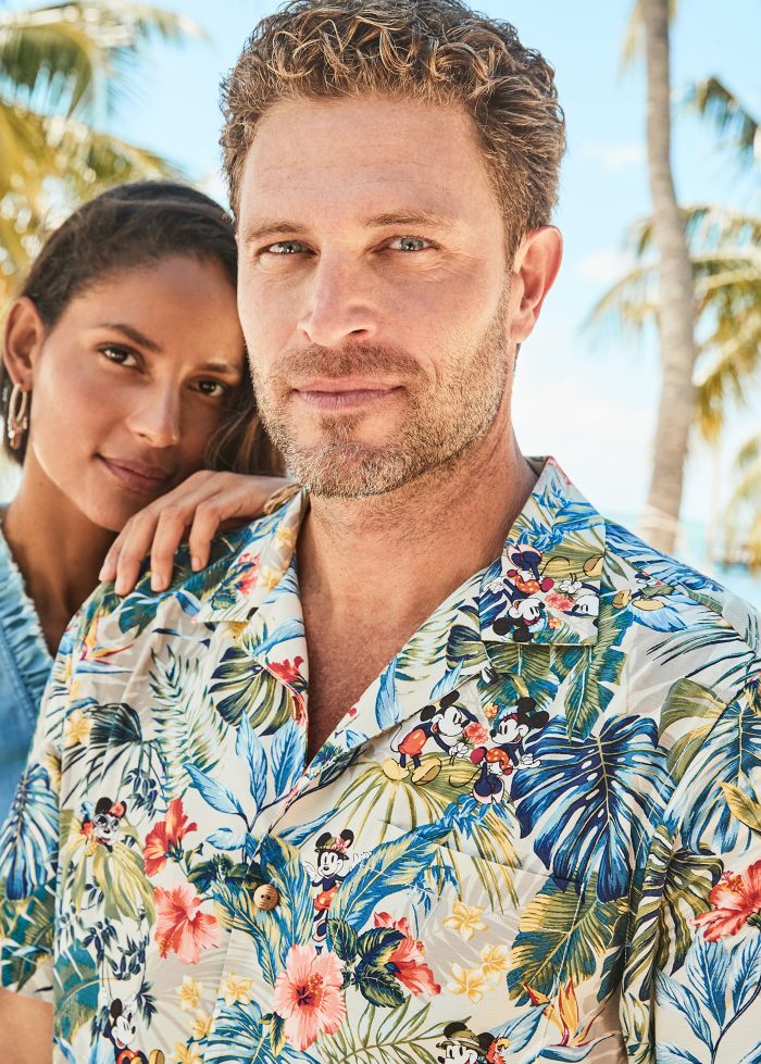 couple in island shirt